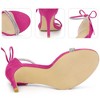 Perphy Women's Rhinestone Round Open Toe Ankle Tie Stiletto Heels Sandals - 4 of 4