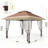 WhizMax Pop Up Outdoor Gazebo with Removable Curtains and Silver Coated Canopy - 2 of 4