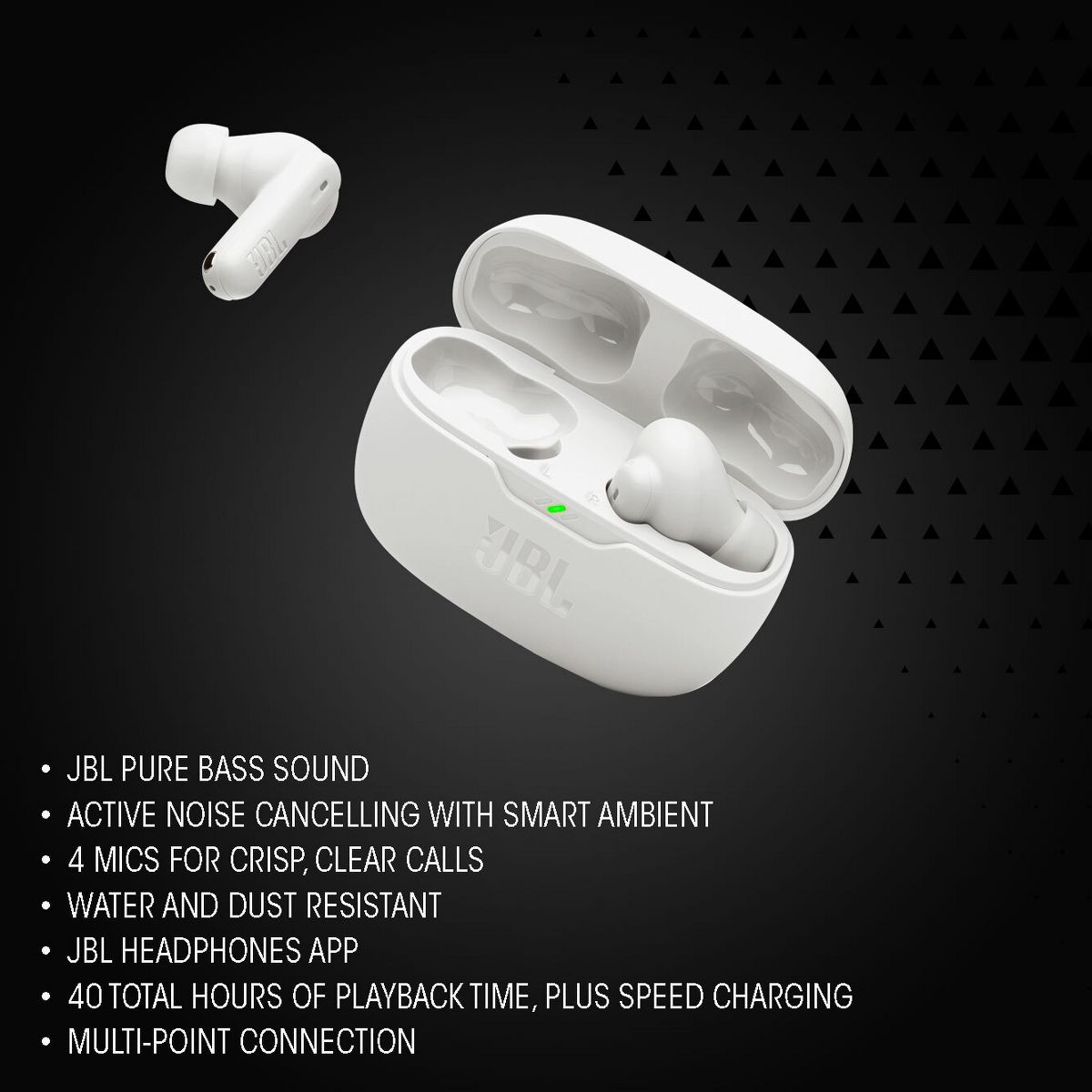 JBL Vibe Beam 2 True Wireless Noise Cancelling Earbuds - Black - thumbnail 4