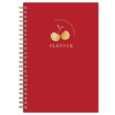 Blue Sky 5"x8" Weekly/Monthly Wirebound Planner Solid Cherry Harvest Red