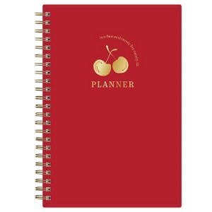 Blue Sky 5"x8" Weekly/Monthly Wirebound Planner Solid Cherry Harvest Red - 1 of 4