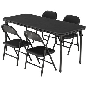 5-Piece Kids Folding Table and Chairs Set, Foldable, Children's Activity Table and Chairs Set, for Dining Room, Living Room - 1 of 4