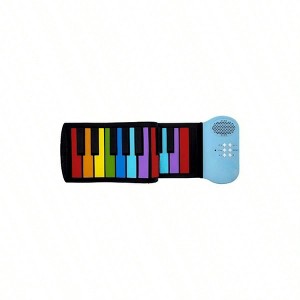 Key Electronic Piano with Roll - Up Design, 8 Tones, Recording, 6 Demo Songs, Built - in Speaker, Toy Rainbow Color - 1 of 4