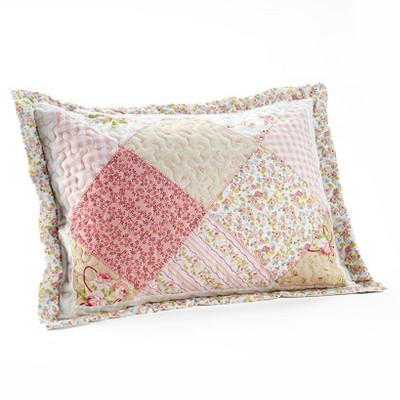 Lakeside Emma Quilted Patchwork Standard Size Pillow Sham - Rustic Bed Accent