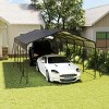 Metal Heavy Duty Metal Canopy Carport,Galvanized Steel Outdoor Carport Shelter with Reinforced Structure,Garage Shed for Car,Truck-Coolbibila - 3 of 4