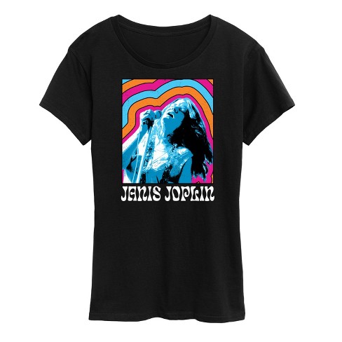 Women's - Janis Joplin - Retro Colorful Waves Short Sleeve Graphic T-Shirt - image 1 of 4