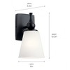 Kichler Lighting Cosabella 1 - Light Sconce in  Black - 3 of 4