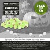 Juvale 50-Pack Glowing Eyeball Bouncy Balls, Glow in the Dark Halloween Party Supplies, Spooky Eyeballs for Halloween - 4 of 4