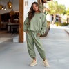 Dalix Butterfly Embroidery Sweatsuit Set Crewneck Jogger Soft Fleece Relaxed Fit Lounge Womens - 3 of 4
