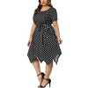 Agnes Orinda Women's Plus Size Polka Dots Wedding Elegant Spring Summer Midi Shirt Dresses - 2 of 4