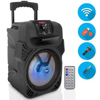 Pyle PPHP844B 400 Watts Portable Indoor Outdoor Bluetooth Speaker System with Rechargeable Battery and Flashing Party Lights
