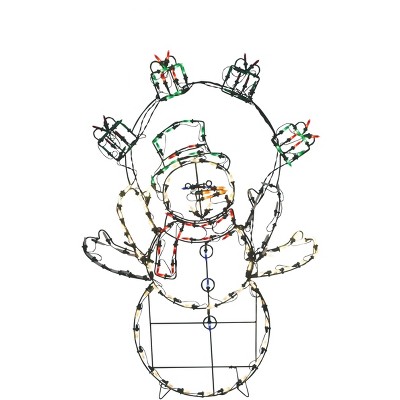 42" Pro-Line Led Snowman With Gifts Animotion With 150 Leds
