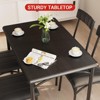 homfan 5-Pc Dining Set for 4 - Rectangular Table & 4 Upholstered Chairs, Space-Saving Kitchen Set for Apartments - 3 of 4