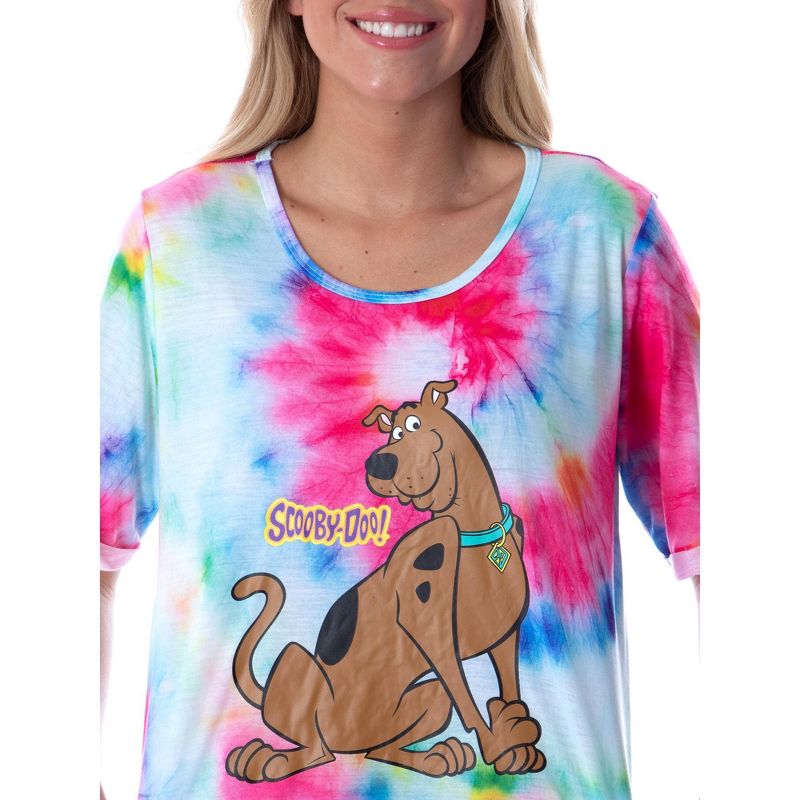 Scooby-Doo Women's Cartoon Graphic Tie Dye Nightgown Sleep Shirt Pajama Multicolored, 4 of 6