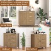 Wooden Console Table with Storage and 3 Drawer, Coffee Bar Storage Cabinet with Drawer, Farmhouse Buffet Cabinet Sideboard with Adjustable Shelves - 4 of 4