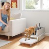 PawHut Extra Large Stainless Steel Cat Litter Box High Sided, Anti-Urine Leakage, Easy Cleaning, Non-Sticky,  Never Absorbs Odors, Include Scoop & Pad - 3 of 4