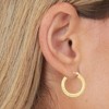 14k Yellow Gold 3mm Diamond Cut Tube Hoop Earrings - 2 of 3