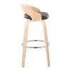 LumiSource Set of 2 30" Grotto Swivel Barstools Natural/Brown - 3 of 4