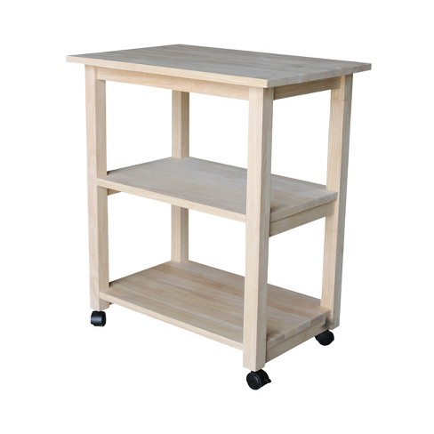 Ready-to-Finish Microwave Cart Wood/Beige - International Concepts : Target