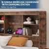 Jojoka Bed Frame with High Storage Bookcase Headboard,Bed Frame with 4 Storage Drawers,Built in Charging Station,No Box Spring Needed - 3 of 4