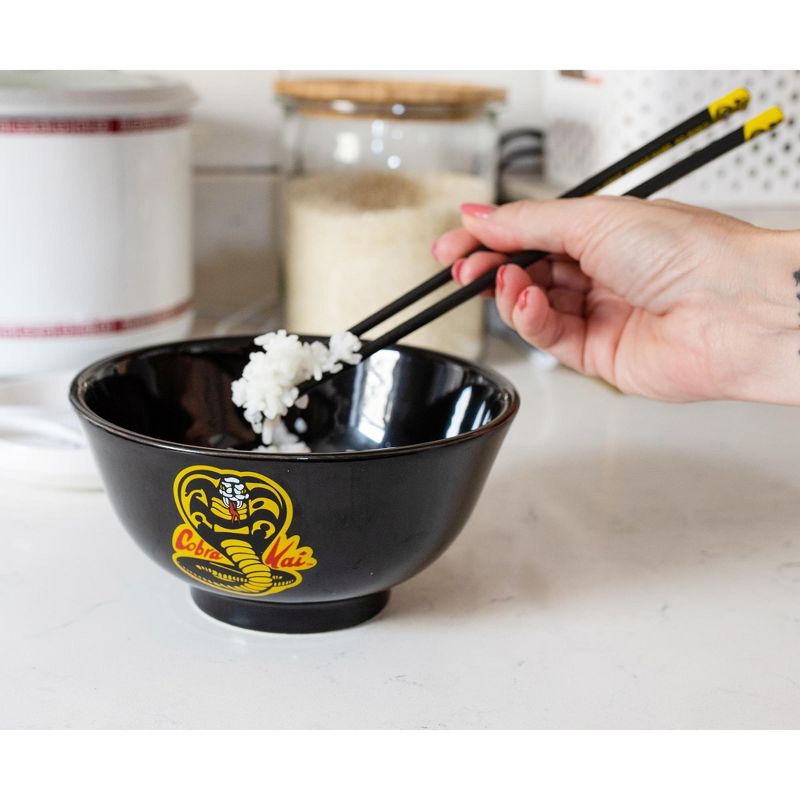 Surreal Entertainment The Karate Kid Cobra Kai and Miyagi-Do 18-Ounce Ramen Bowl with Chopsticks Set for 2, 2 of 7