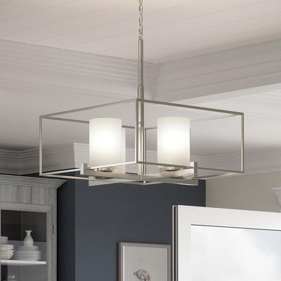 Urban Ambiance Luxury Minimalist Chandelier,  12.875"H x 21.625"W,  Brushed Nickel Finish, UHP3120