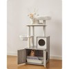 Feandrea WoodyWonders Cat Tree with Litter Box Enclosure, 2-in-1 Modern Tower, Furniture Hidden, Cat Condo with Scratching Posts - 3 of 4