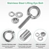 Unique Bargains Stainless Steel Durable Rust-Resistant Eyebolts with Nuts Washers Male Screw for Fastening 10 Pcs - 2 of 4