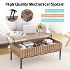 43" Lift Top Coffee Table with Hidden Compartment, Wood Farmhouse Coffee Table with Metal Leg Support, for Living Room,Teak Color - 4 of 4