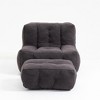 Fluffy Bean Bag Chair, Comfortable Bean Bag, Super Soft Lazy Sofa Chair with Memory Foam and Ottoman, for Living Room, Bedroom, Black/Green/Red/White - 3 of 4