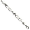 Chisel Stainless Steel Infinity Symbol Link with 4 Leaf Clover Charm 6.5" Bracelet with 1" Ext. - 2 of 3