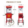 FONTOI 6/8/10/12/16/20 OZ Popcorn Machine with Cart Stainless Steel Kettle Heated Warming Deck and Old Maids Drawer for Easy Cleanup - 3 of 4