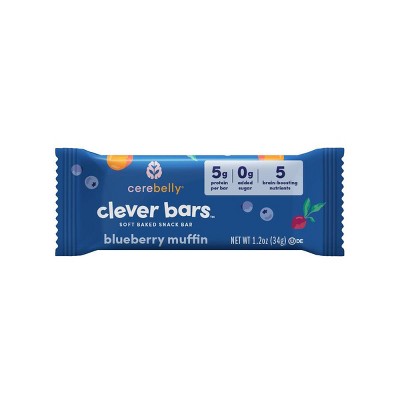 Cerebelly Organic Clever Blueberry Muffin Snack Bars - 5g Protein - 4.8oz/4ct