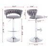 CAVINAS Set of 2 Adjustable Swivel Bar Stools,Velvet Counter Stools with Chrome Footrest & Chrome Base,Bar Chairs for Home Pub & Kitchen Island - 3 of 4