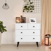 Tangkula 4-Drawer Dresser Chest of Drawers Storage Dresser for Bedroom Living room White - image 3 of 4