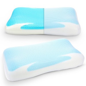 Cheer Collection Cooling Gel Memory Foam Pillow with Washable Cover - White - 1 of 4