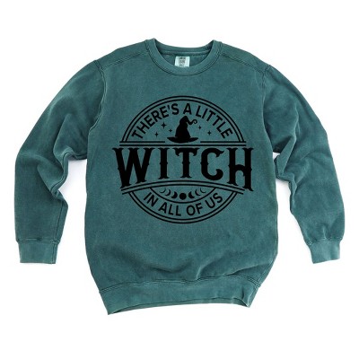 Simply Sage Market Women's  Garment Dyed Graphic Sweatshirt A Little Witch In All Of Us