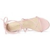 Allegra K Women's Casual Strappy Ankle Straps Lace Up Chunky Heel Sandals - 4 of 4