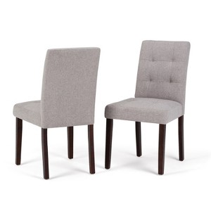 Jefferson Parson Dining Chair Set of 2 Cloud Gray Linen Look Fabric - Wyndenhall, Cloudy Gray