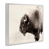 Stupell Industries Shaggy Buffalo Rustic Portrait Vintage Sepia Tone Photography Black Framed Giclee Art - 3 of 4