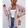 Women's Snowflake Knit Cardigan Casual V-Neck Open Front Sweater Button Down Long Sleeve Coat - 2 of 4