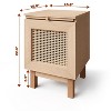 Rattan Nightstand, Extension Tray & Wood Legs, for Bedroom, Living Room and Small Spaces, Natural - 4 of 4