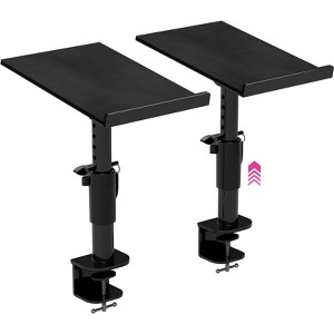 Refurbished Liquid Stands Studio Monitor Stands - Music Studio Desktop Speaker Stand - 2 Pack 12x9 Clamp-on Adjustable Audio Monitor Mount with Tilt - 1 of 4
