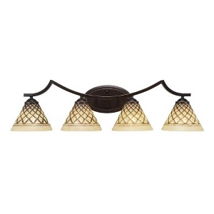 Toltec Lighting Zilo 4 - Light Vanity in  Dark Granite with 7" Chocolate Icing Shade - 1 of 1