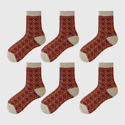 Anna-Kaci Women's 6pk Cozy Knitted Mid-Calf Socks for Winter & Casual Styling