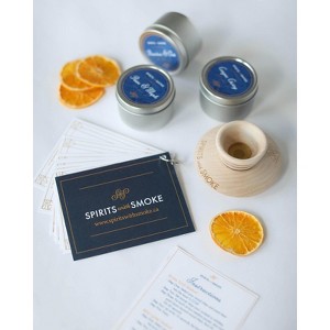 Spirits with Smoke Smoking Saucer Set - 1 Maple Wood Saucer, 3 Wood Chips for Cocktail Smoker & 4 Coasters - 1 of 4