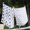 Bacati - Elephants Blue/Gray Muslin Swaddling Blankets set of 4 - 4 of 4