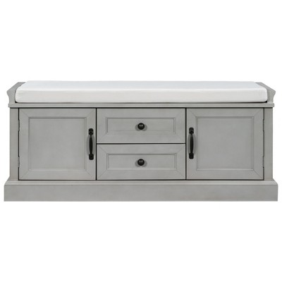 Bella Depot 42.5''W Storage Bench with Drawers and Cabinets