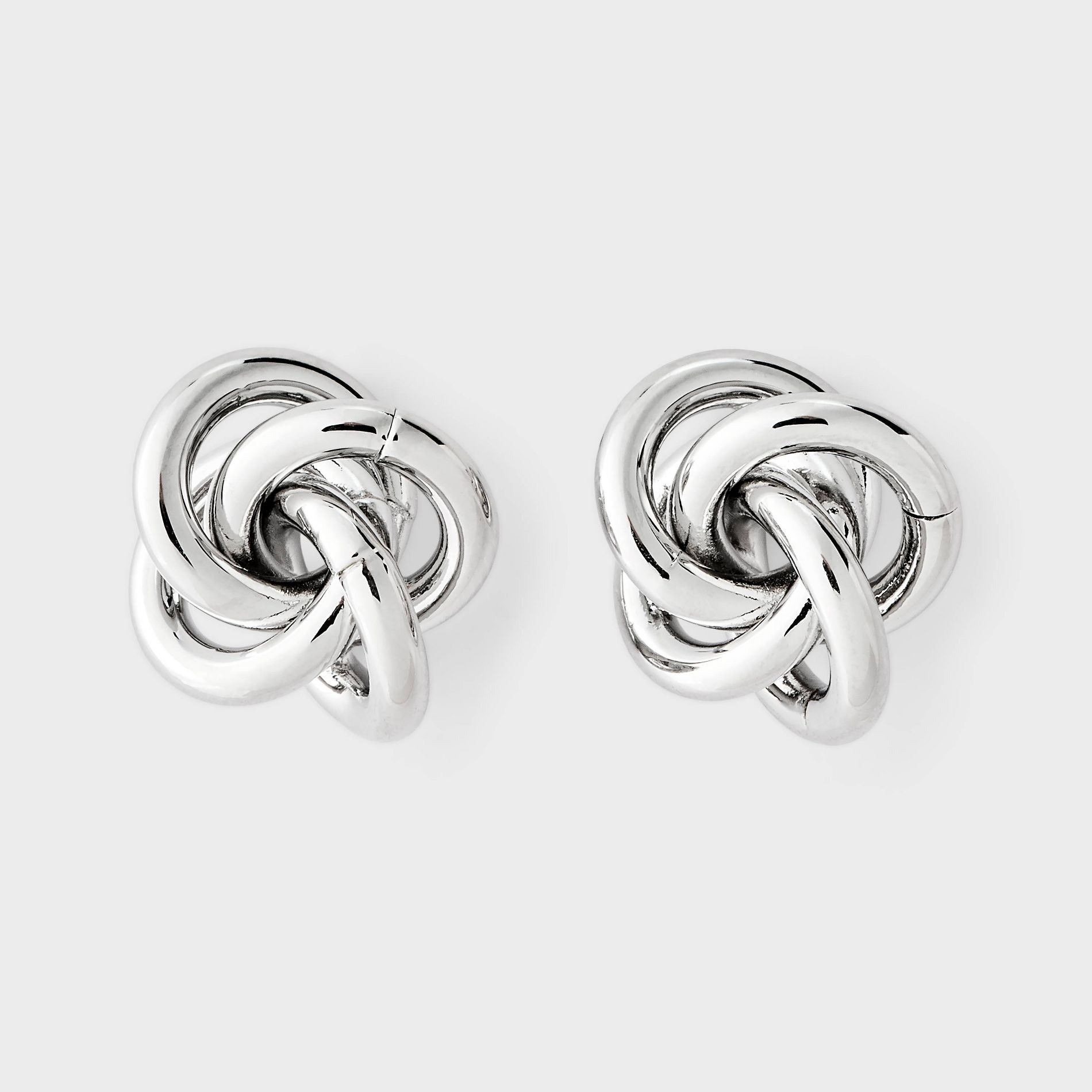 Twisted Knot Post Earrings - A New Day™ Silver