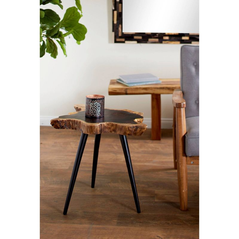 Contemporary Rosewood and Metal Accent Table Brown - Olivia &#38; May, 3 of 5